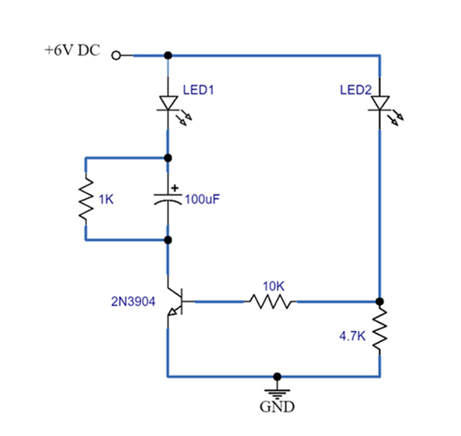 Controlling an LED with 2N3904